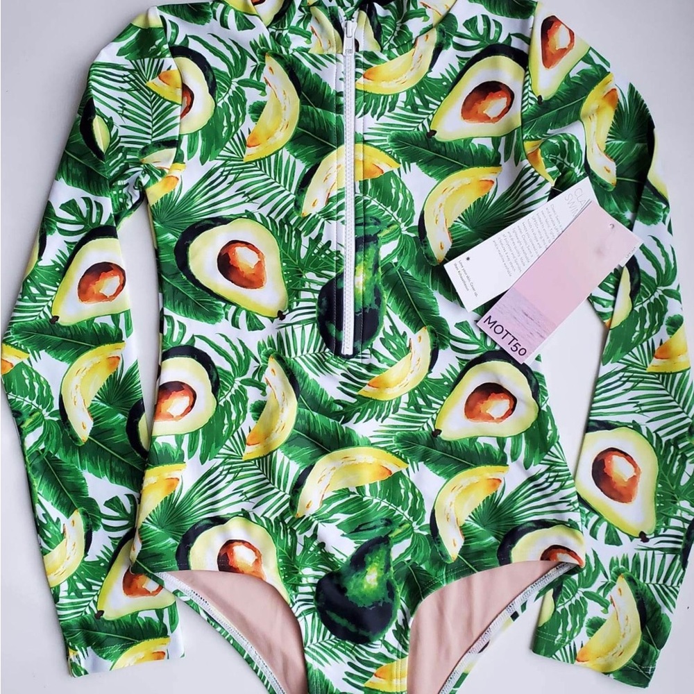 NWT MOTT50 girls swimsuit rash guard size 6/7